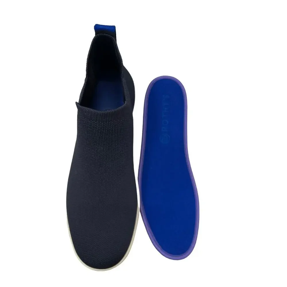 Rothy’s Chelsea Boot High top Knit Pull On Sneakers Navy Blue Size 9